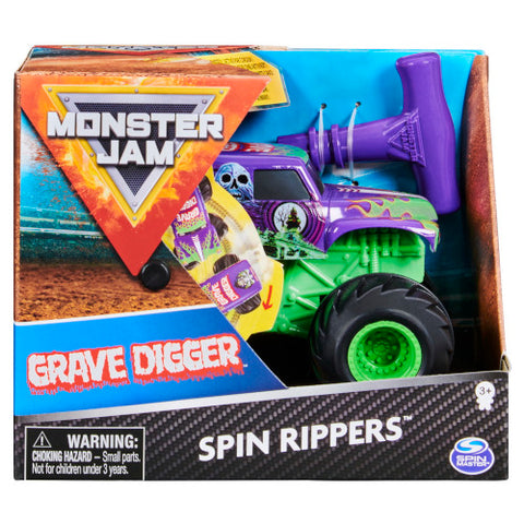 Spin Master - Masinuta Monster Jam Spin Rippers - Grave Digger, Scara 1:43