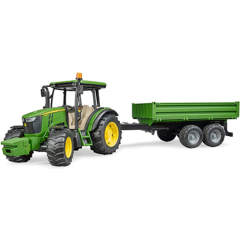 Brunder - Tractor de Jucarie John Deere 5115M cu Remorca Basculabila 