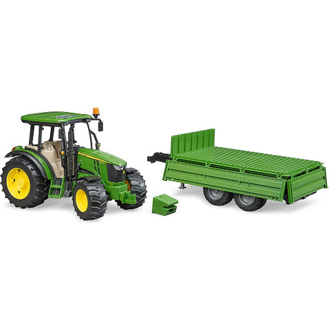 Brunder - Tractor de Jucarie John Deere 5115M cu Remorca Basculabila 