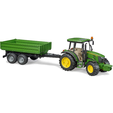 Brunder - Tractor de Jucarie John Deere 5115M cu Remorca Basculabila 