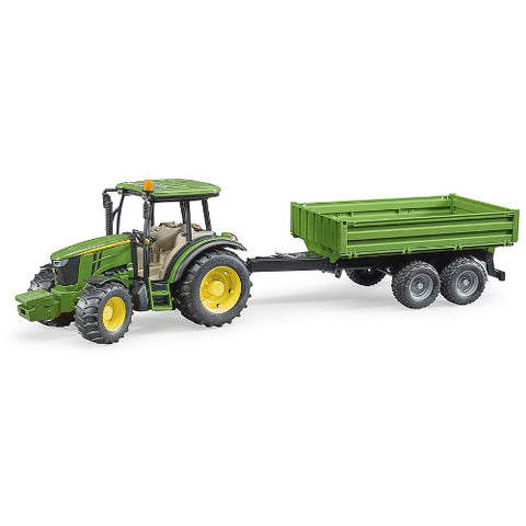 Brunder - Tractor de Jucarie John Deere 5115M cu Remorca Basculabila 