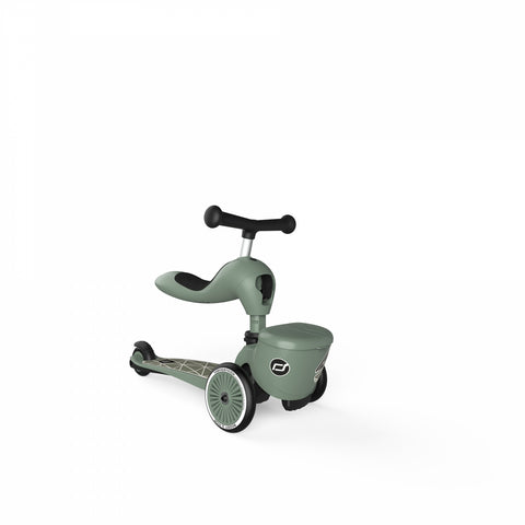 Trotineta copii cu sezut, suport jucarie, transformabila 2in1, HighwayKick 1 Lifestyle Greenlines, 1-5 ani, pana la 50 kg, Scoot Ride