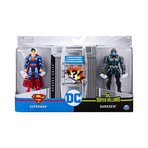Spin Master - Set 2 Figurine Articulate Superman si Darkseid cu 6 Accesorii
