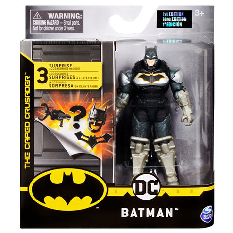 Spin Master - Figurina Batman in Costum si Armura cu Accesorii Surpriza 10 cm
