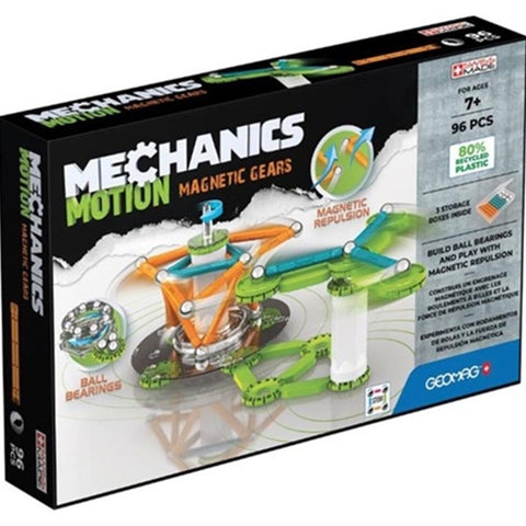 Set de constructie magnetic Geomag, Mechanics Motion, Magnetic Gears, 96 piese