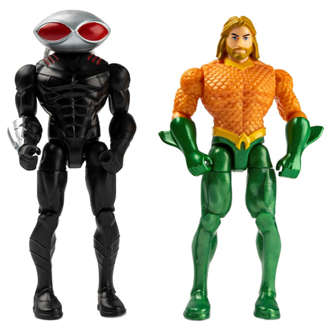 Spin Master - Set 2 Figurine Flexibile Aquaman si Black Manta cu 6 Accesorii 10 cm