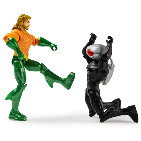 Spin Master - Set 2 Figurine Flexibile Aquaman si Black Manta cu 6 Accesorii 10 cm