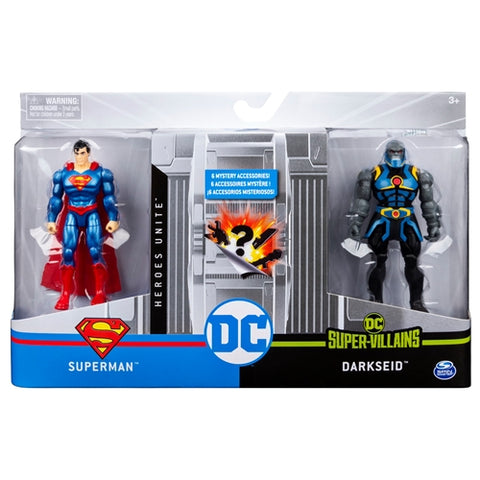 Spin Master - Set 2 Figurine Flexibile Superman si Darkseid cu 6 Accesorii 10 cm