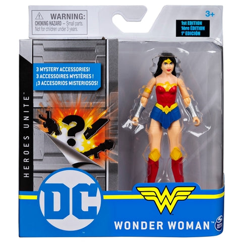 Spin Master - Figurina Flexibila Wonder Woman cu 3 Accesorii Surpriza 10 cm