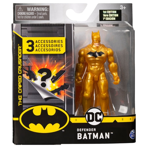 Spin Master - Figurina Batman cu Costum Auriu si 3 Accesorii Supriza 10 cm