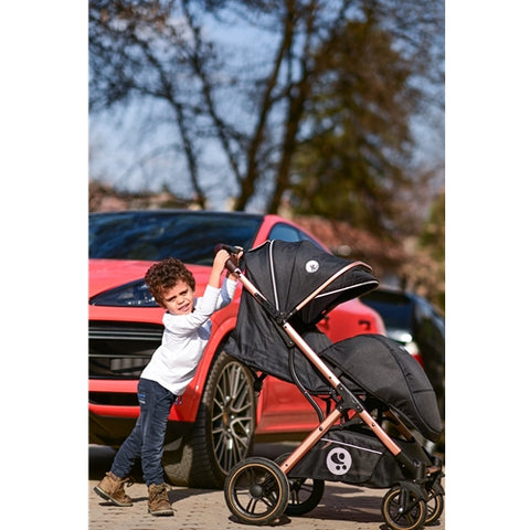 Carucior pentru nou-nascut Storm, pana la 22 kg, cadru aluminiu, Luxe Black