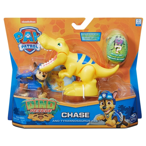 Spin Master - Set Figurina Patrula Catelusilor Chase si Dinozaurul T-Rex