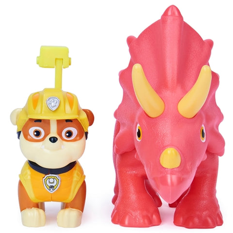 Spin Master - Set Figurina Patrula Catelusilor Rubble si Dinozaur Triceraptor 