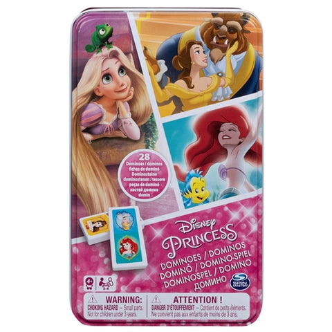 Spin Master - Joc de Societate Domino Lumea Printeselor Disney in Cutie de Metal 