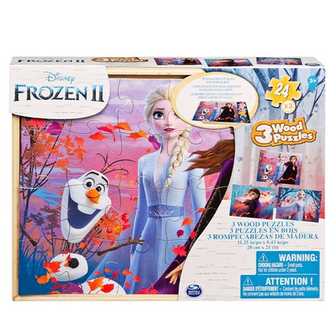 Spin Master - Set 3 Puzzle-uri din Lemn Frozen 2