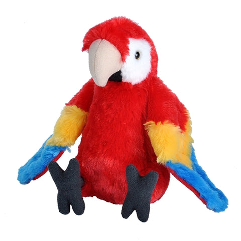 Jucarie  din Plus Papagal Macaw Stacojiu 20 cm