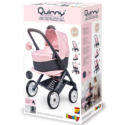 Smoby - Carucior pentru Papusi Quinny Combi 3 in 1 Pink