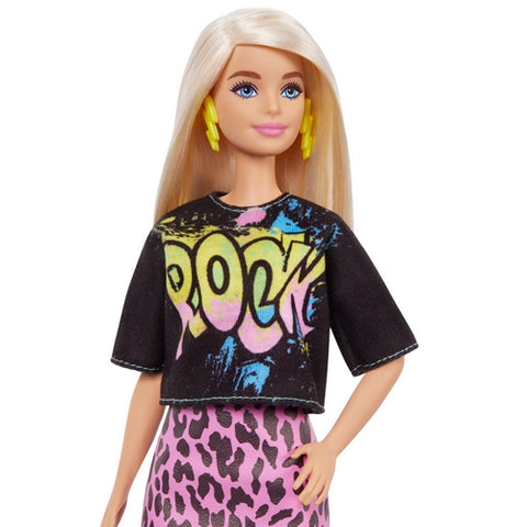 Mattel - Papusa Barbie Fashionista Blonda cu Tinuta de Vara Rock
