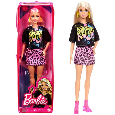 Mattel - Papusa Barbie Fashionista Blonda cu Tinuta de Vara Rock
