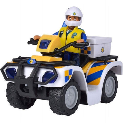 Simba - Jucarie ATV Fireman Sam Police cu Figurina Malcolm si Accesorii