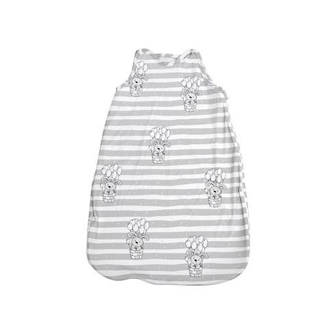 Sac de dormit, toamna/iarna, pentru copii cu inaltimea maxima de 95 cm, Grey Striped