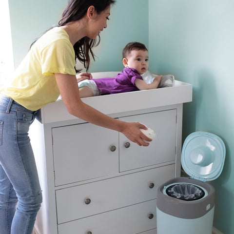 Cos pentru scutece Sangenic Twist and Click Reciclabil, Albastru/Gri