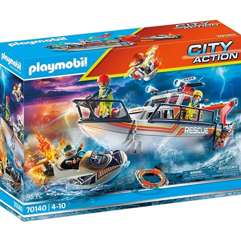 Playmobil - Set de Constructii Ambarcatiune de Salvare cu Personal