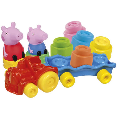 Clementoni  - Set Trenulet Peppa Pig si Cuburi Soft Clemmy