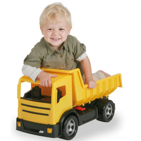 Camion basculanta pentru copii din plastic galbena sustine 100 kg Lena