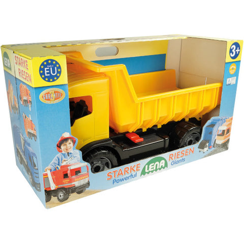 Camion basculanta pentru copii din plastic galbena sustine 100 kg Lena