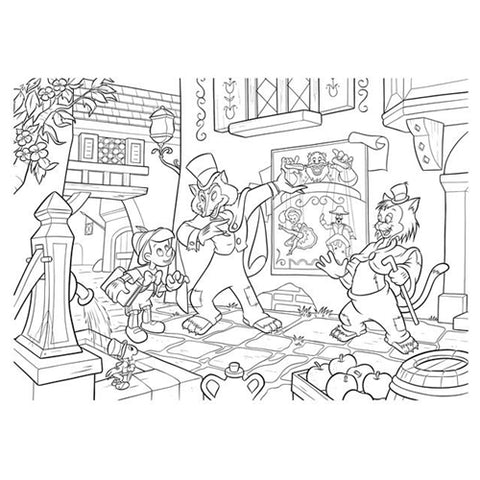 Puzzle de colorat maxi - Pinocchio (35 piese)