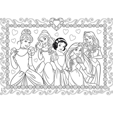 Puzzle de colorat maxi - Printese minunate (35 piese)