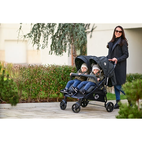 Lorelli -Carucior Sport pentru Gemeni Duo Black Dots cu Husa de Picioare si Geanta