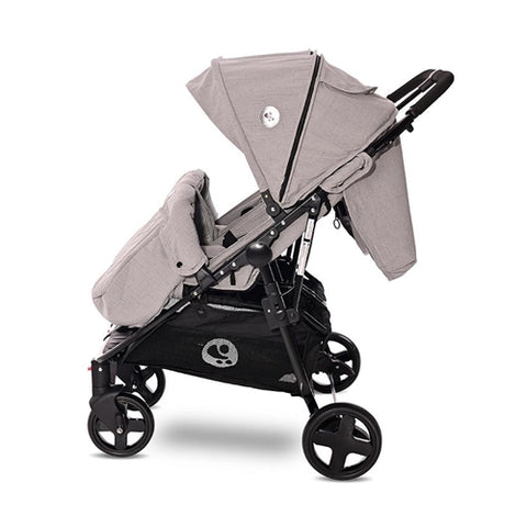 Lorelli - Carucior Sport pentru Gemeni Duo Grey Dots cu Husa de Picioare si Geanta 
