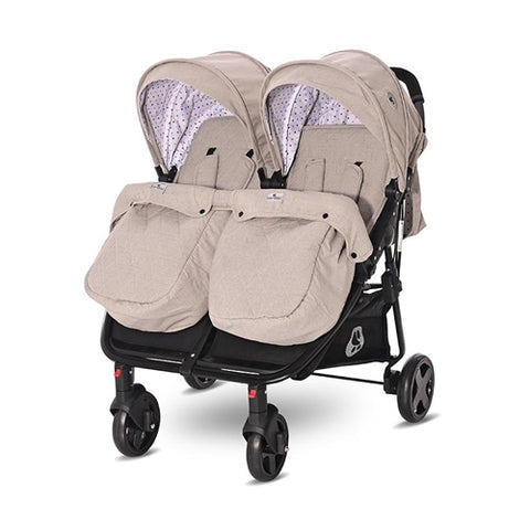 Lorelli - Carucior Sport pentru Gemeni Duo String Dots cu Husa de Picioare si Geanta 