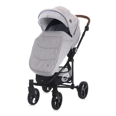 Lorelli - Carucior cu Cadru din Aluminiu 3 in 1 Crysta Parte Sport, Landou si Scoica Auto, Opaline Grey
