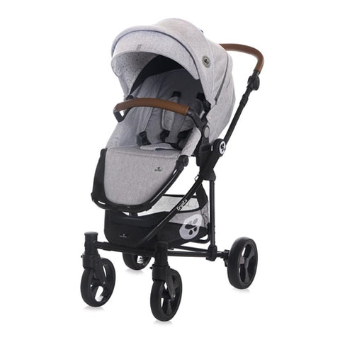 Lorelli - Carucior cu Cadru din Aluminiu 3 in 1 Crysta Parte Sport, Landou si Scoica Auto, Opaline Grey