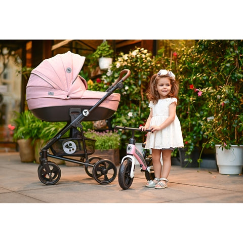 Lorelli - Carucior cu Cadru din Aluminiu 3 in 1 Crysta Parte Sport, Landou si Scoica Auto, Opaline Grey