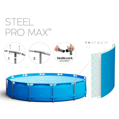 Piscina rotunda cu cadru metalic Steel Pro Max 427x107cm, 11 in 1, toate accesoriile incluse