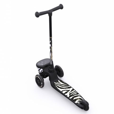 Trotineta copii pliabila, suport jucarie, Highwaykick 2 Lifestyle Zebra, 2 ani +, pana la 50 kg, Scoot Ride