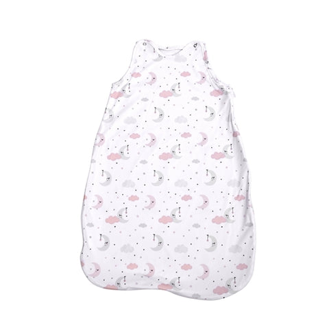 Sac de dormit, primavara/vara, pentru copii cu inaltimea maxima de 95 cm, Pink Moons & Stars