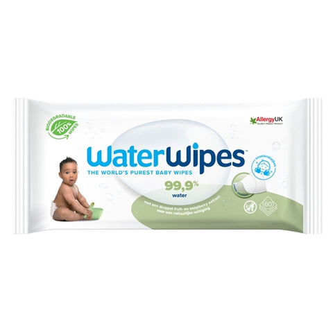 Servetele umede pentru bebelusi Biodegradabile Soapberry, Water Wipes, 60 buc, 0 luni+