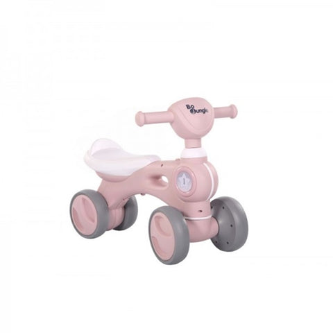 Bicicleta cu 4 roti roz Bo Jungle pentru copii cu lumini si sunete