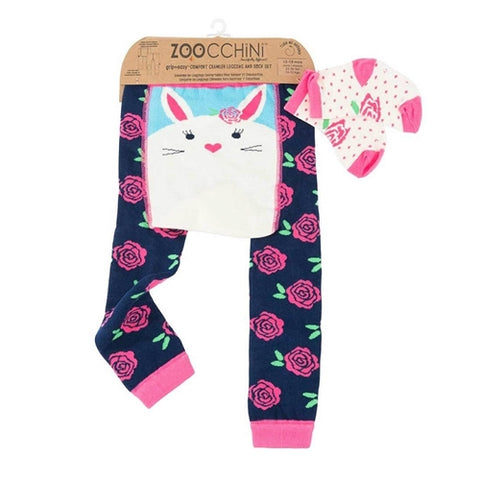 Set pantaloni si soseste antiderapante, Zoocchini, 12-18 Luni - Bunny