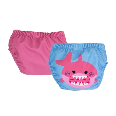 Set 2 Chilotei de Baie Impermeabili Zoocchini Protectie UPF50+ Marime L 24-36 Luni Pink Shark