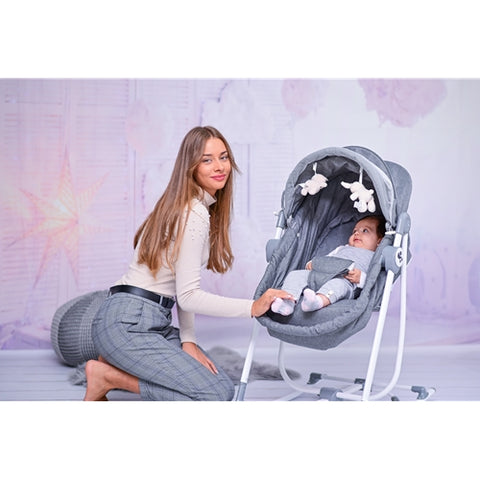 Patut Leagan Lorelli Pentru Nou Nascut 2 in 1 Alicante Grey