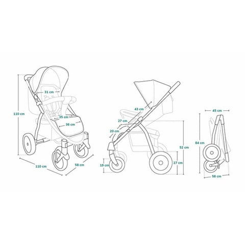 Carucior Sport Lionelo Annet Plus 0 - 22 Kg Gri Caramel