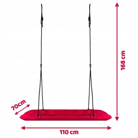 Neo Sport - Leagan Tip Cuib pentru Copii Neo Sport Dreptunghiular XXL, 110 x 70 cm, Rosu -  Legane si Hinti Neo Sport