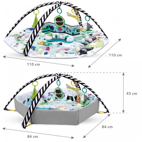 Kidwell - Salteluta de Joaca Eden cu Arcada Detasabila si Jucarii, Negru-Alb