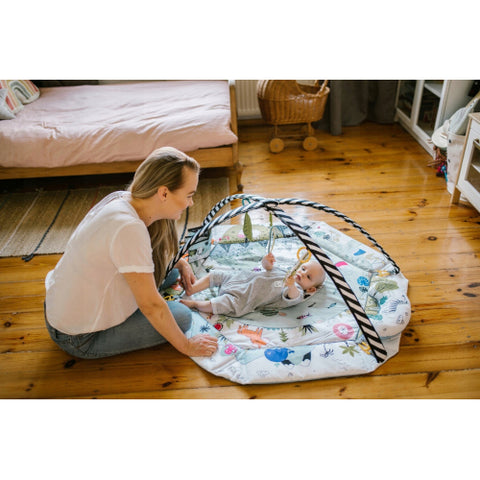 Kidwell - Salteluta de Joaca Eden cu Arcada Detasabila si Jucarii, Negru-Alb